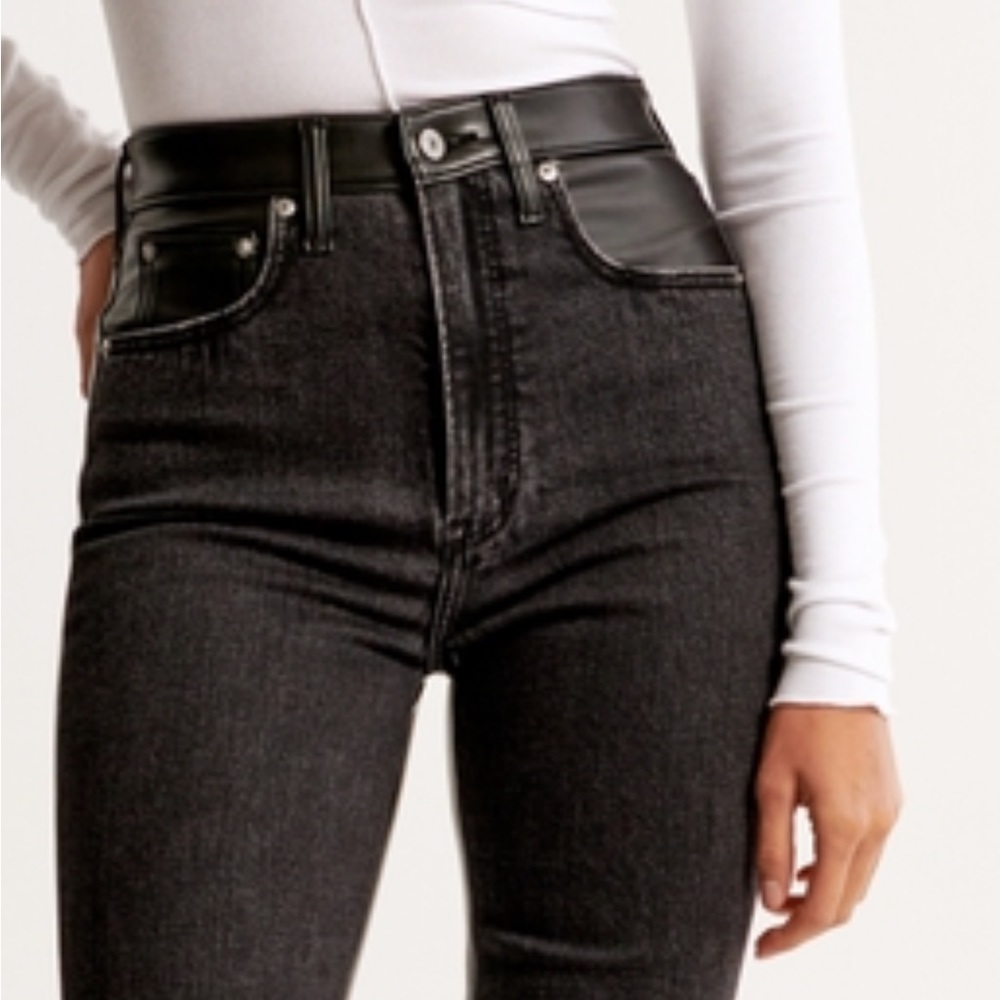Abercrombie Black jeans with leather